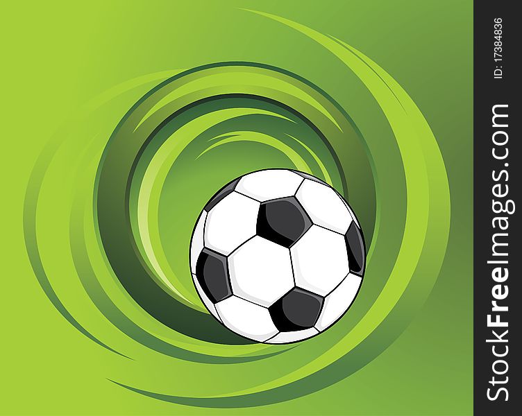 Soccer ball on the green background