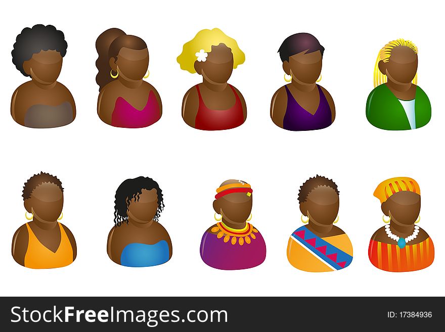 African icons that can be used for corporate designs, websites icons and others.