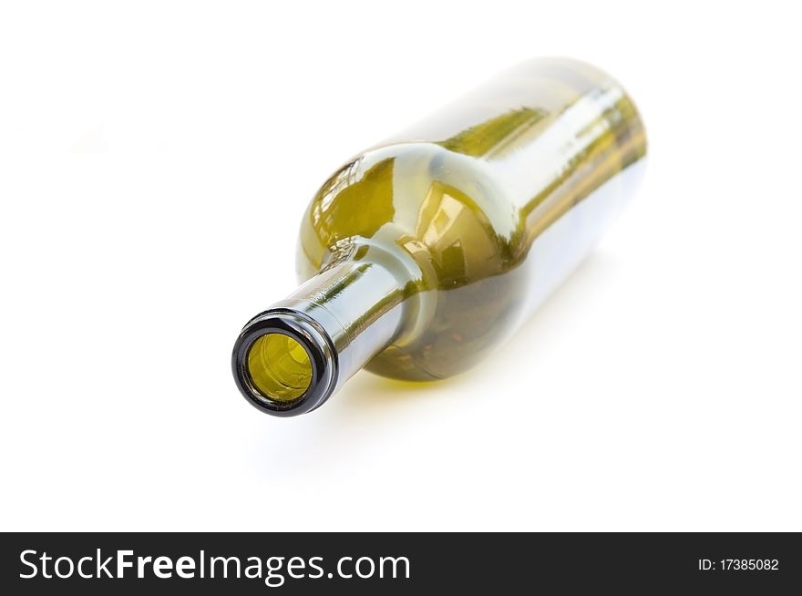 Wine bottle as white isolate background