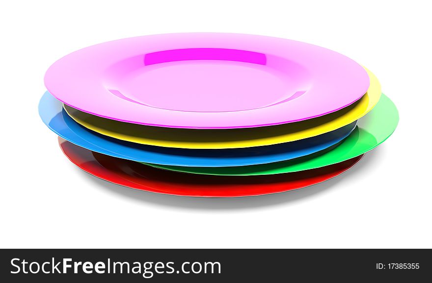 Group a cleaned colored plate
