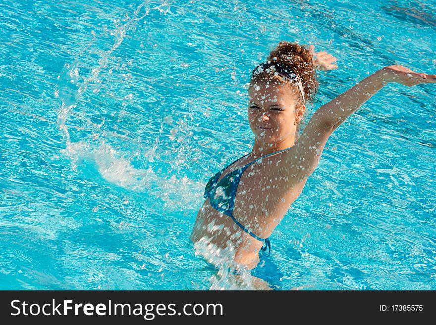 Happy Girl In Water