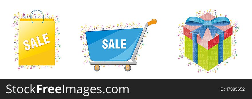 Shopping Cart Sale Material/vector
