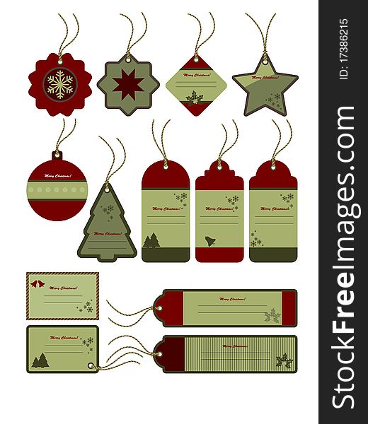 Tag set for Christmas and New Year's sale. Tag set for Christmas and New Year's sale