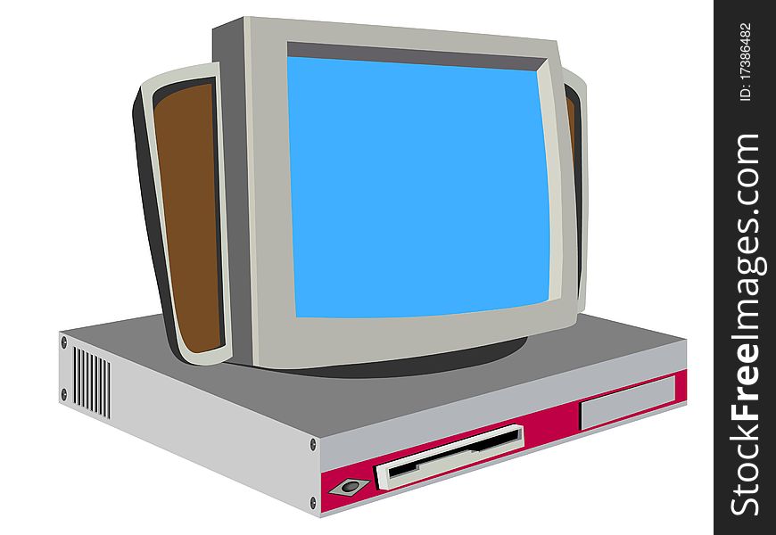 3d desktop pc.  illustration