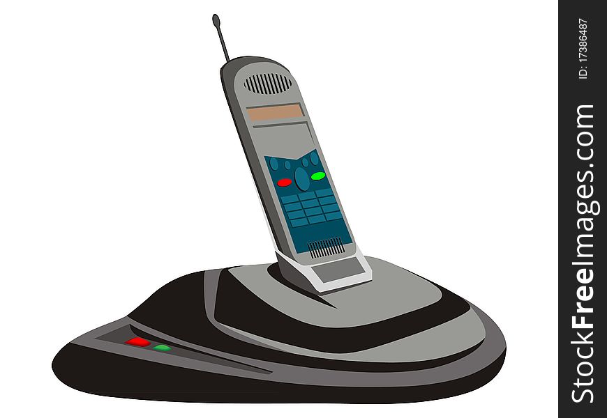 3d cordless phone.  illustration