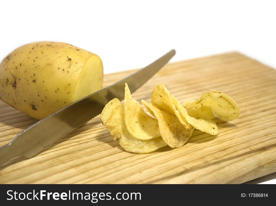 Potato preparation, is isolated on white