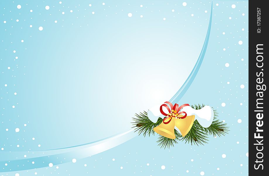 Winter background with Christmas bells (horizontal)