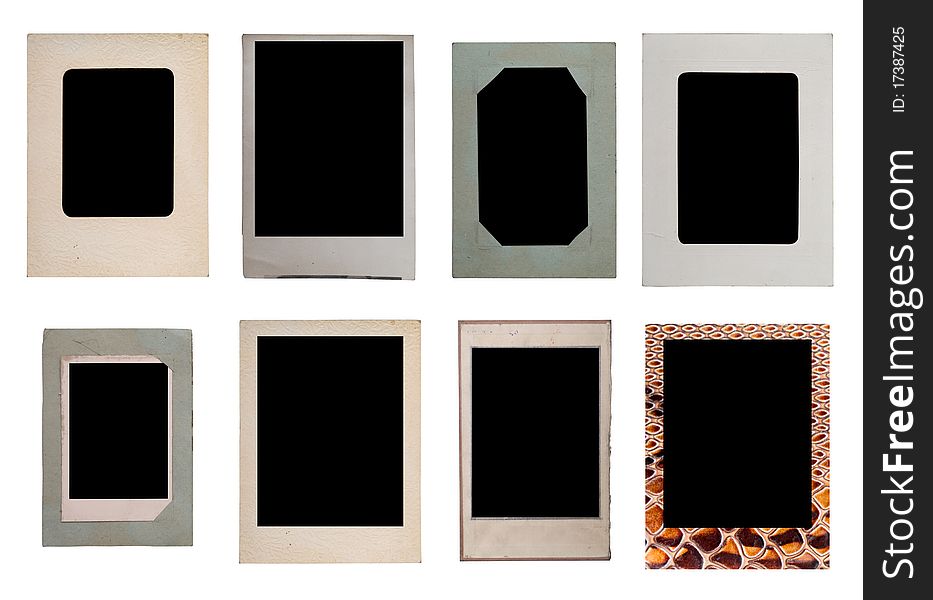 Set of vintage photo frame isolated on white. Set of vintage photo frame isolated on white