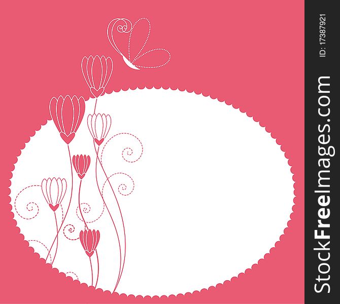 Spring summer floral greeting card