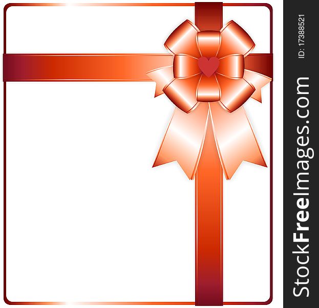 Vector Background Card With Holiday Ribbon..