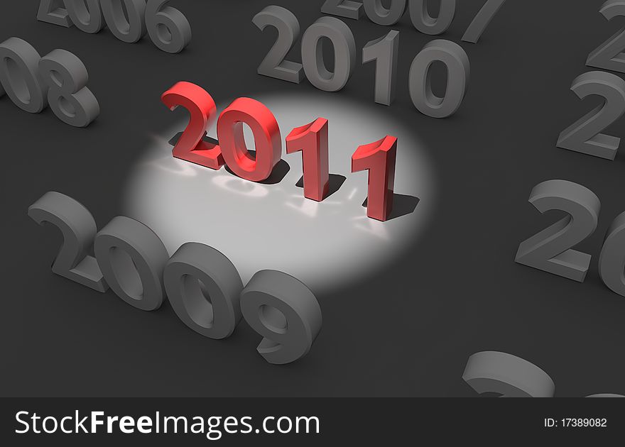 3D rendering of year 2011. 3D rendering of year 2011.