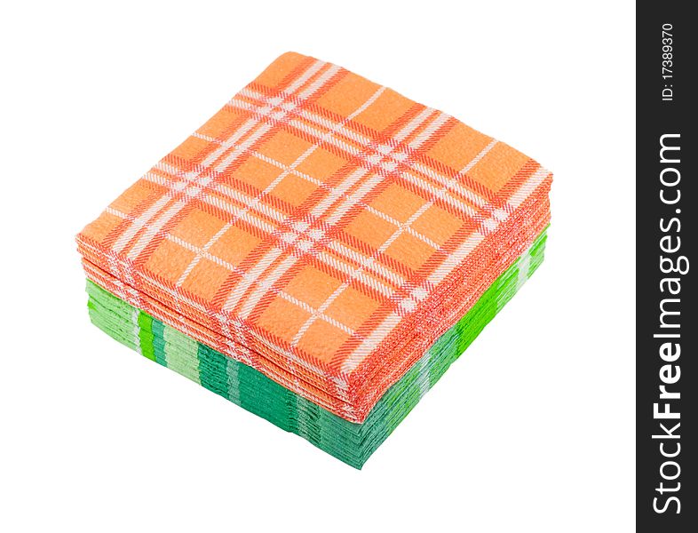 Colored paper napkins. isolated on a white background.