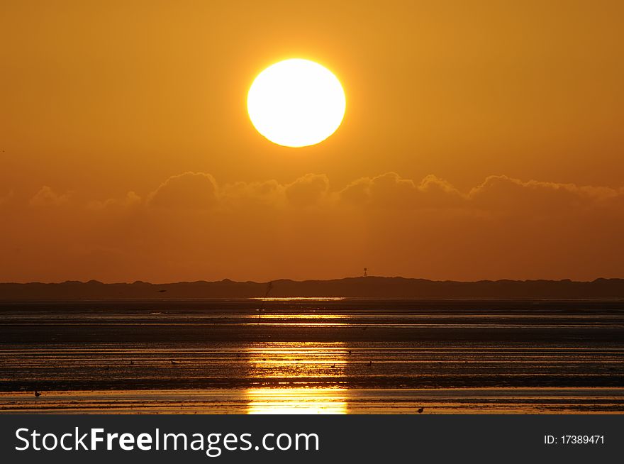 Sunset a the north sea