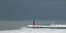 Lighthouse Covered In Ice And Snow In Winter Royalty Free Stock Photos Lighthouse Covered In Ice And Snow In Winter Royalty Free Stock Photos