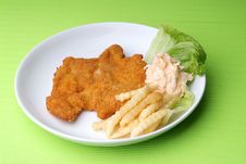 Free Chicken Chop With Chips Royalty Free Stock Photography - 17393327