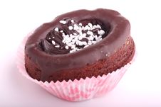 Chocolate Cupcake Decorated With Chocolate Frostin Royalty Free Stock Image