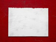 White Paper Stick On Crack Old Red Wall Royalty Free Stock Photography
