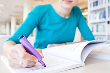 College Student In A Library Stock Images College Student In A Library Stock Images