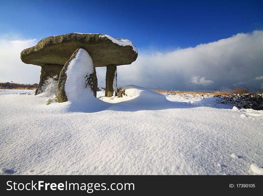 Lanyon Quoit In The Snow.