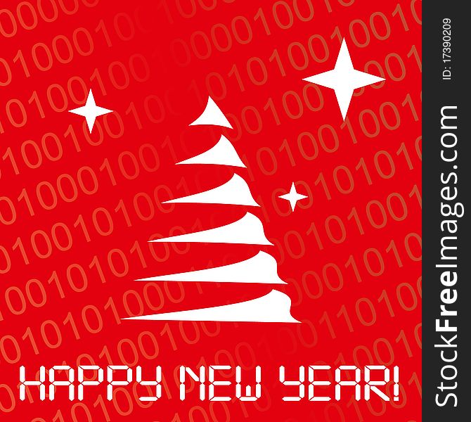 Digital - hackers new year card. Digital - hackers new year card