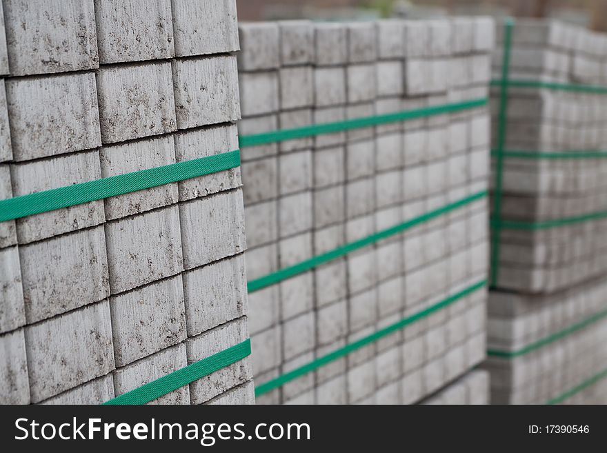 Stacked bricks for pavement construction