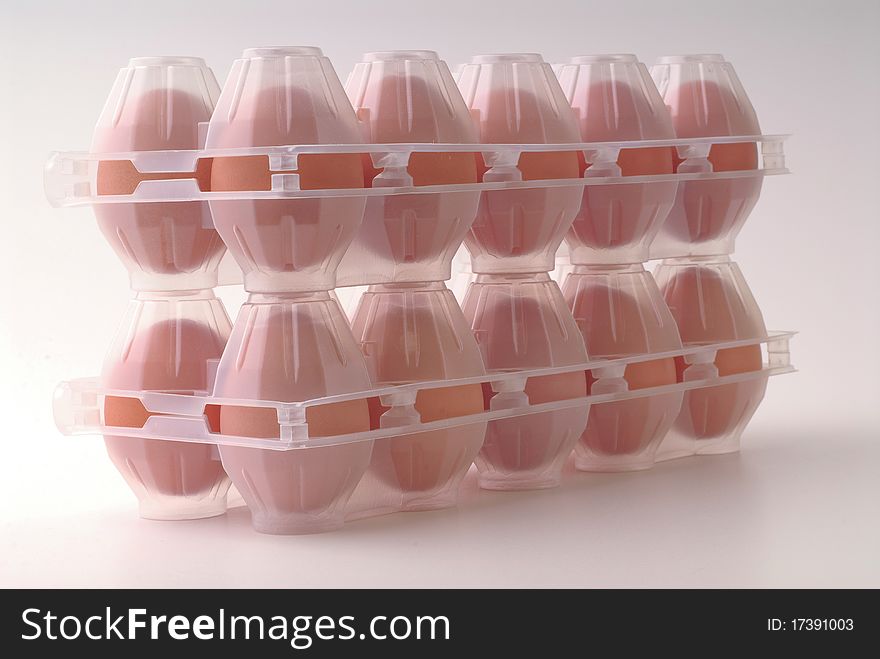 Fresh eggs in their box