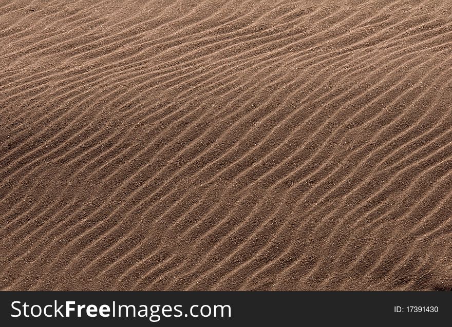 Ripples in sand from wind. Ripples in sand from wind