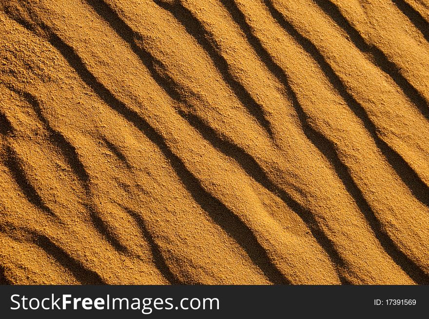 Ripples in sand from wind. Ripples in sand from wind