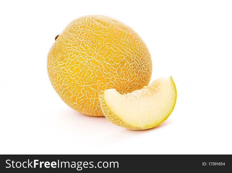 Sliced melon isolated on white background. Sliced melon isolated on white background