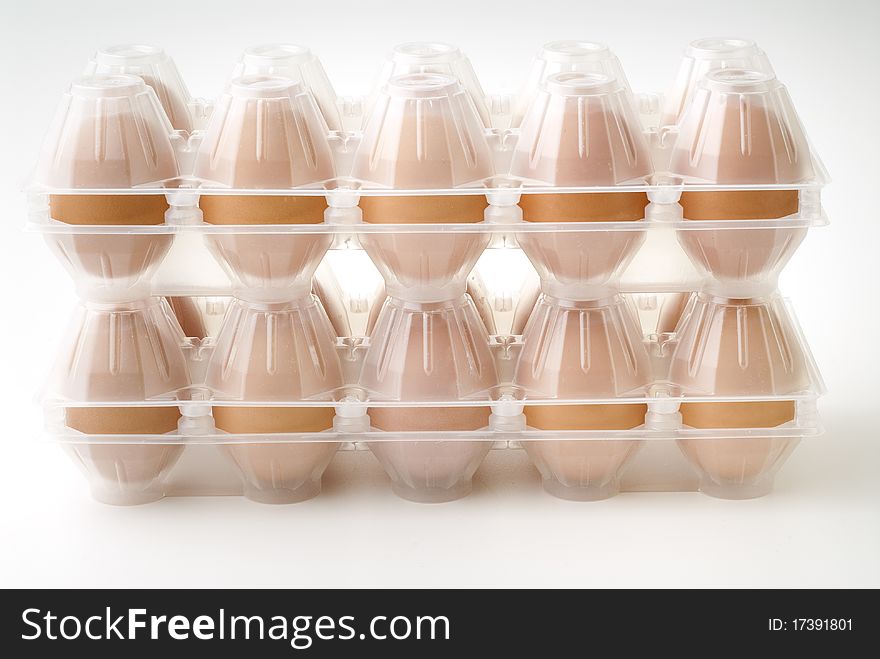 Fresh eggs in their box