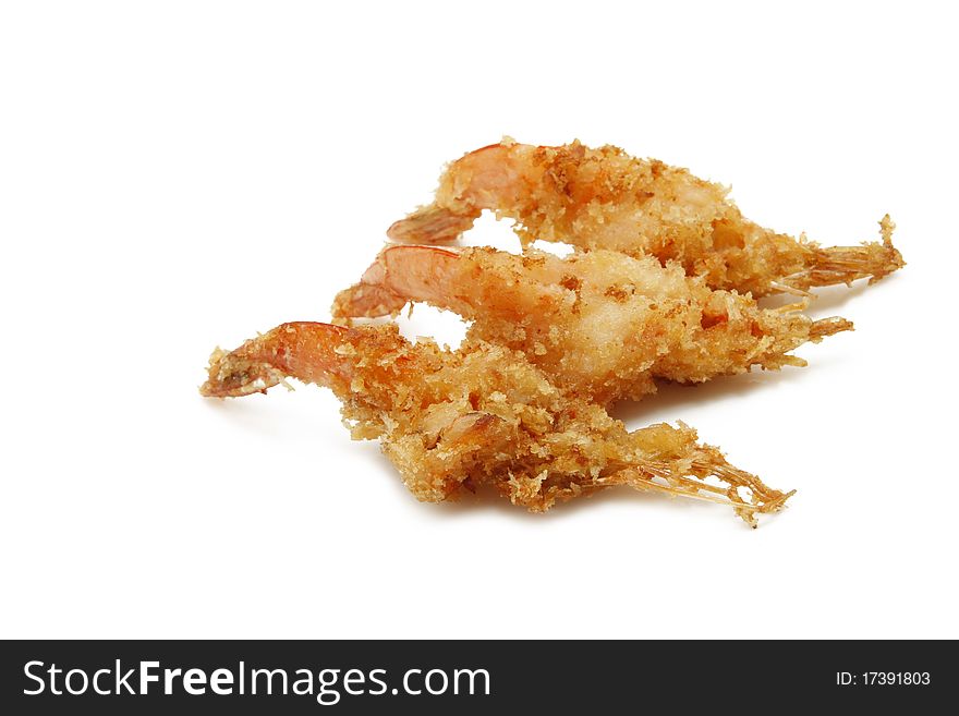 Crispy fried prawn ready for serving