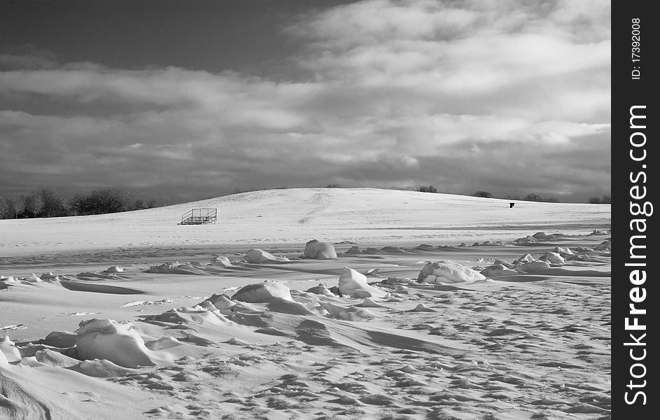 Winter landscape in black and white.