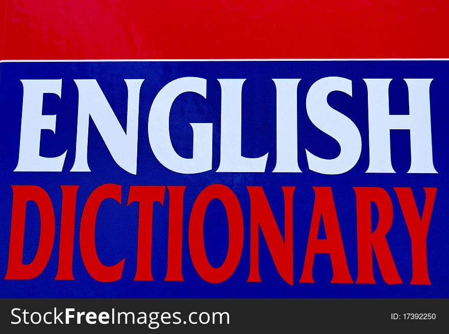 English dictionary book close-up isolated background