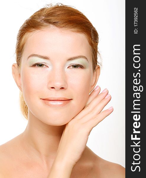 Beautiful health woman face with clean purity skin