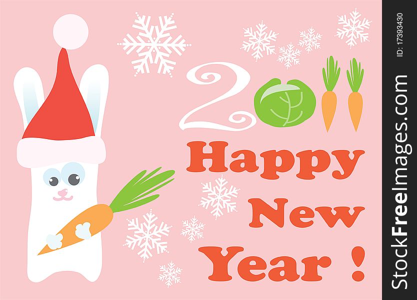 Rabbit With New Year Greeting