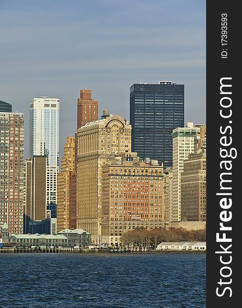 Manhattan waterfront, New York City. Manhattan waterfront, New York City