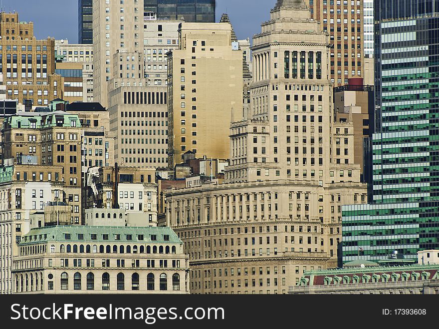 Close up of New York Building Near Wall Street. Close up of New York Building Near Wall Street