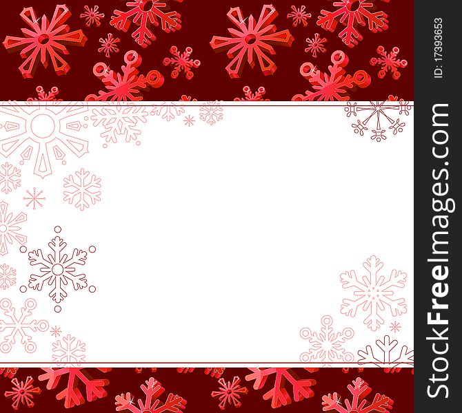 Red Frame With Big Snowflakes