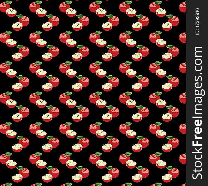 Seamless Pattern With Apples