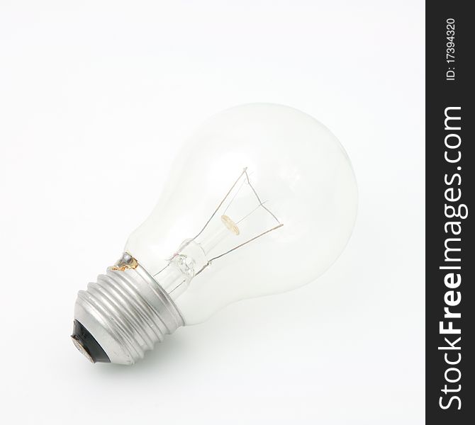 Horizontal light bulb on white back ground