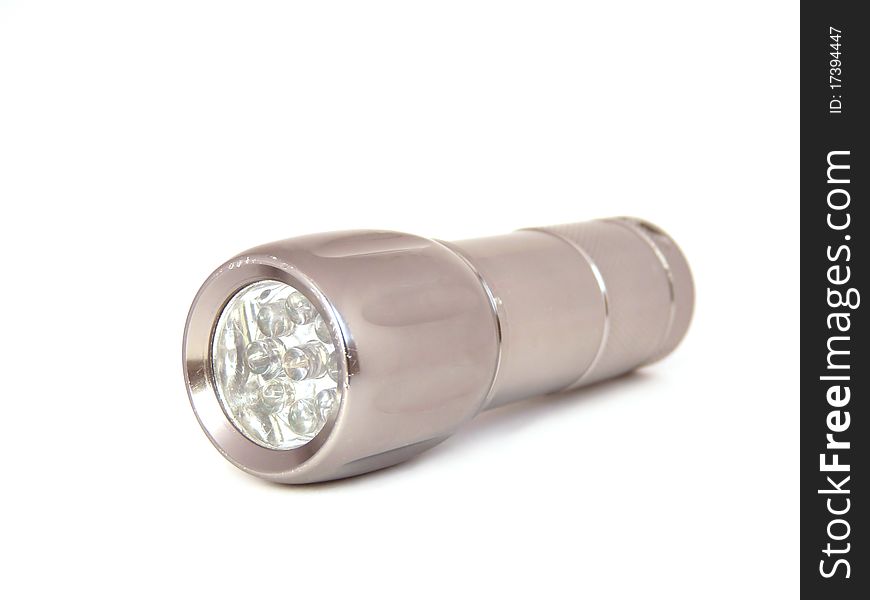 Silver LED lantern isolated