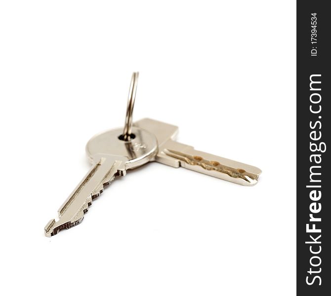 House key with blank isolated on white background