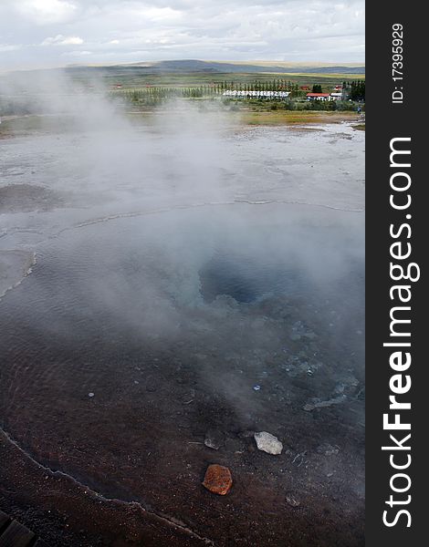 Geothermal area in Geysir region in Iceland