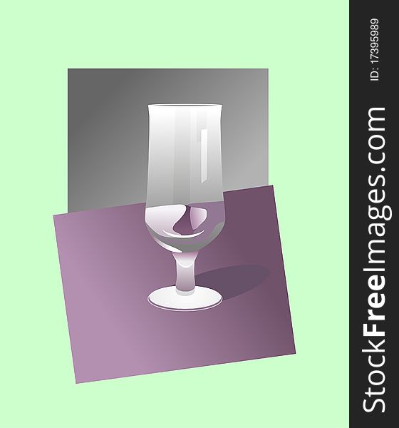 Abstract goblet on green background