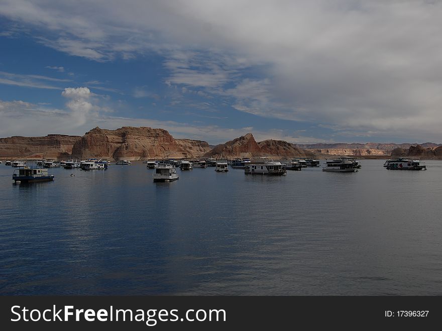 Boats in Lake Powell