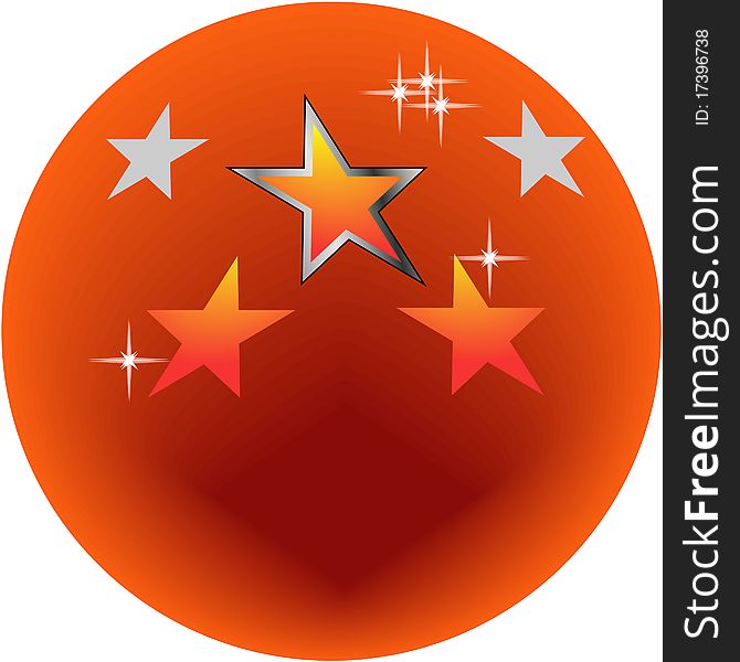 illustration circle in orange is abstract star. illustration circle in orange is abstract star