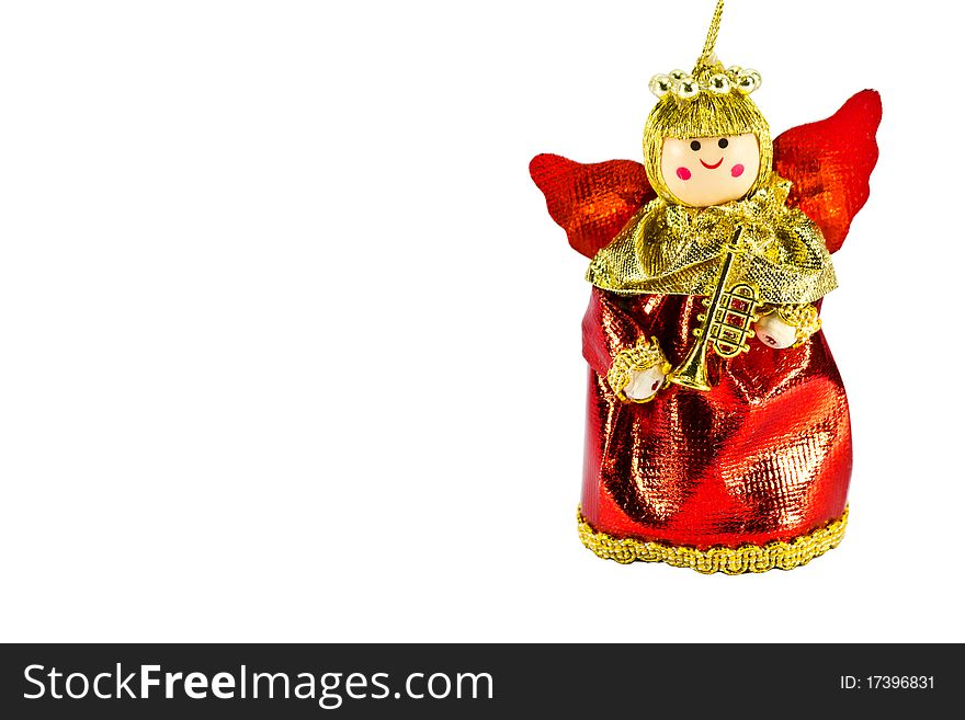 Christmas doll an angel on white background