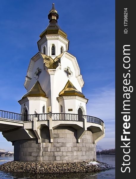 Orthodox Church on the water, Kiev, Ukraine