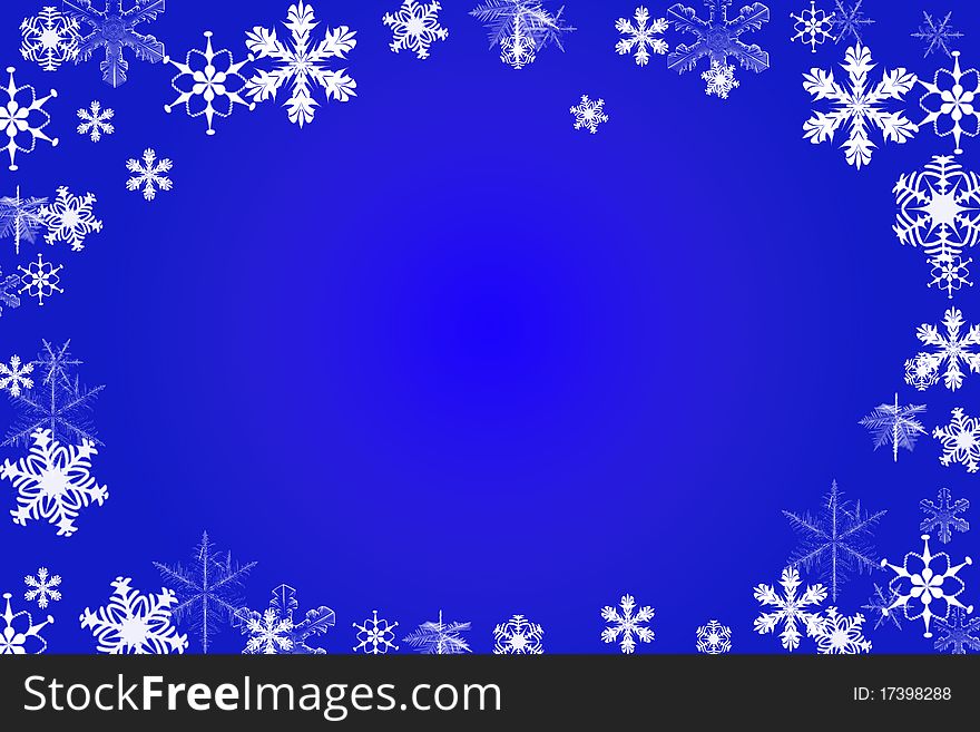Abstract art blue snow background cart
