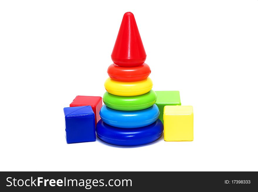 Photo of the baby toys on white background